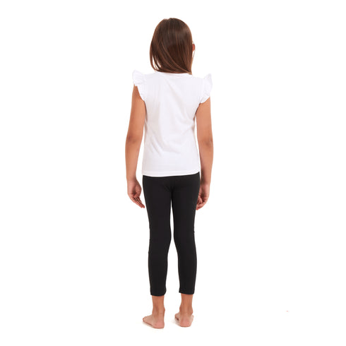 Girls summer pajama set Bear t-shirt + Black leggings
